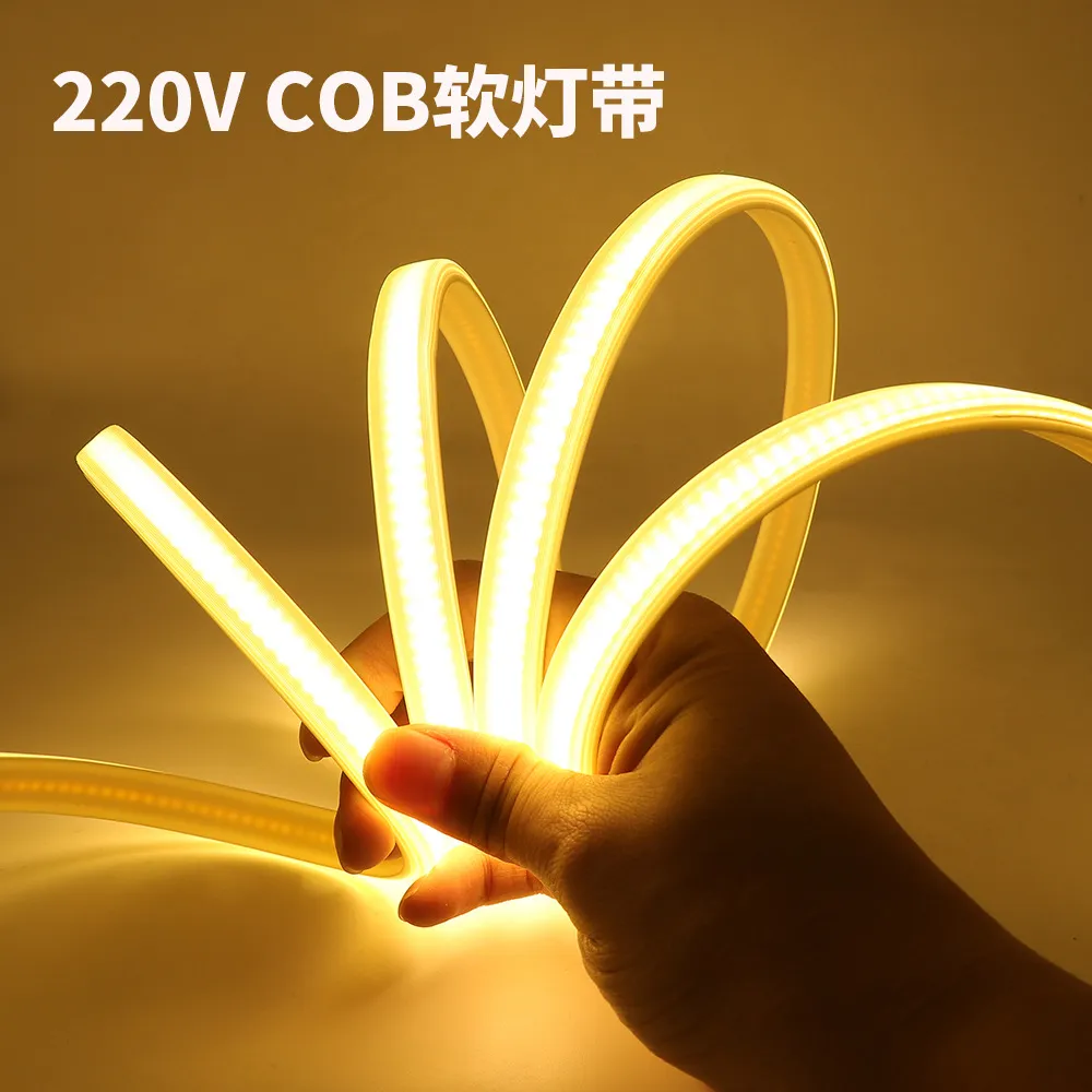 110V 220V  الجهد العالي للماء  LED COB الشريط ضوء
