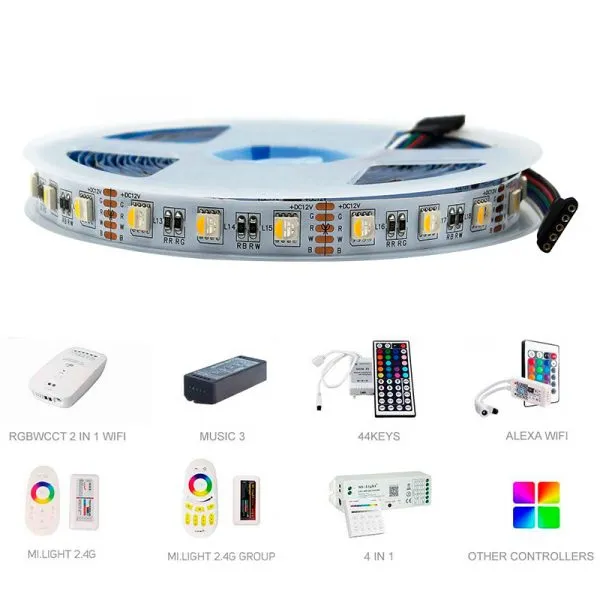 LED SMD5050-24-12MM-RGBW شريط إضاءة